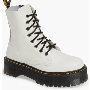 Dr. Martens White Leather Lace-Up Women's Boots